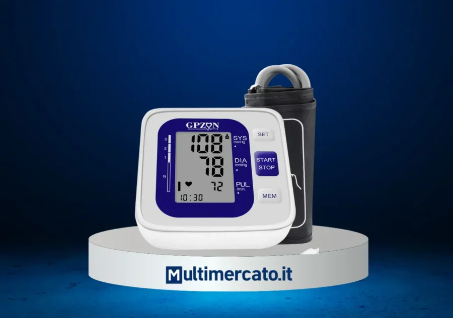 GPZON - Misuratore di Pressione da Braccio Automatico con Bracciale Regolabile 22-42 cm